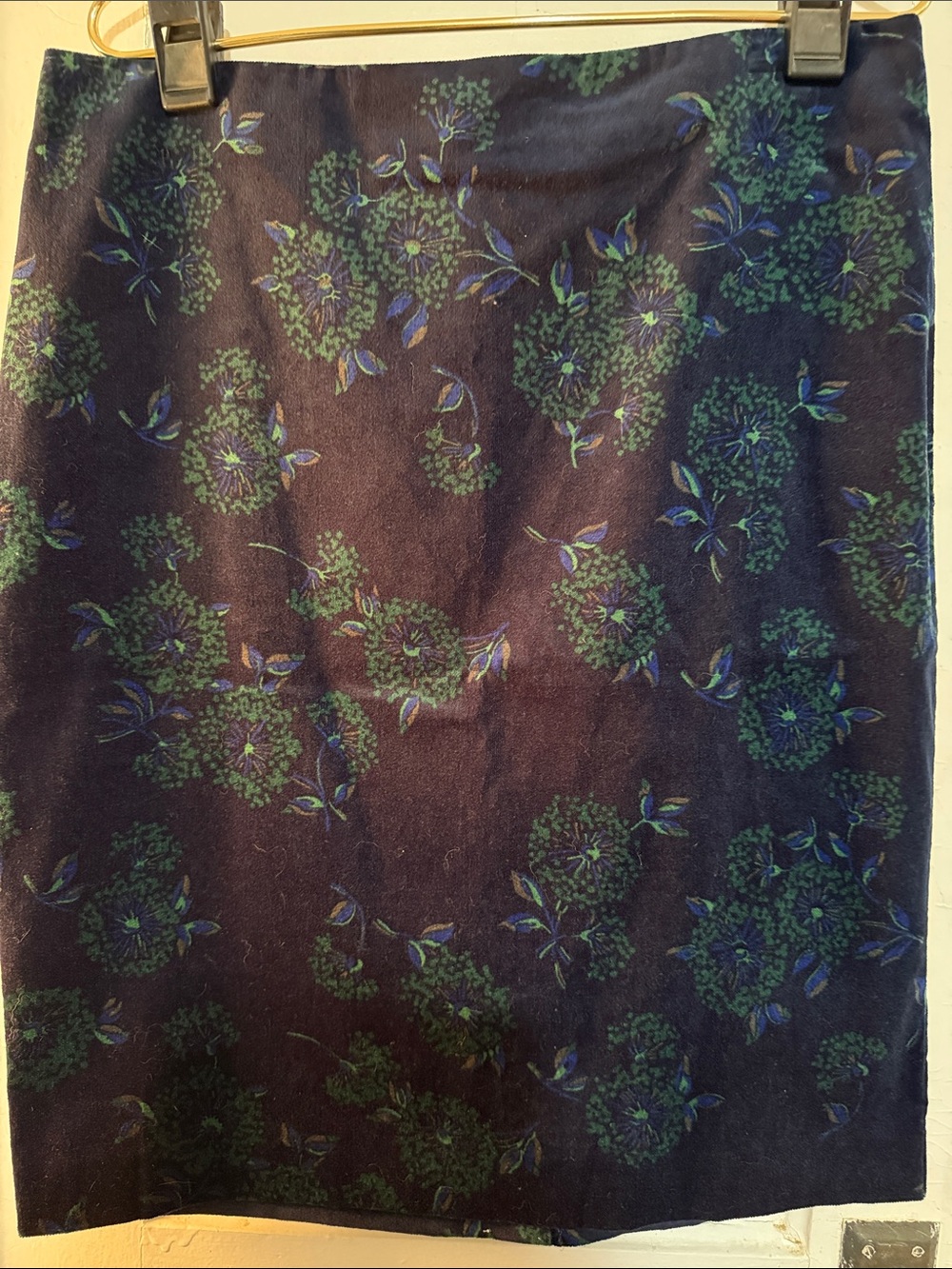 Ann Taylor Factory Navy Floral Print Pencil Skirt